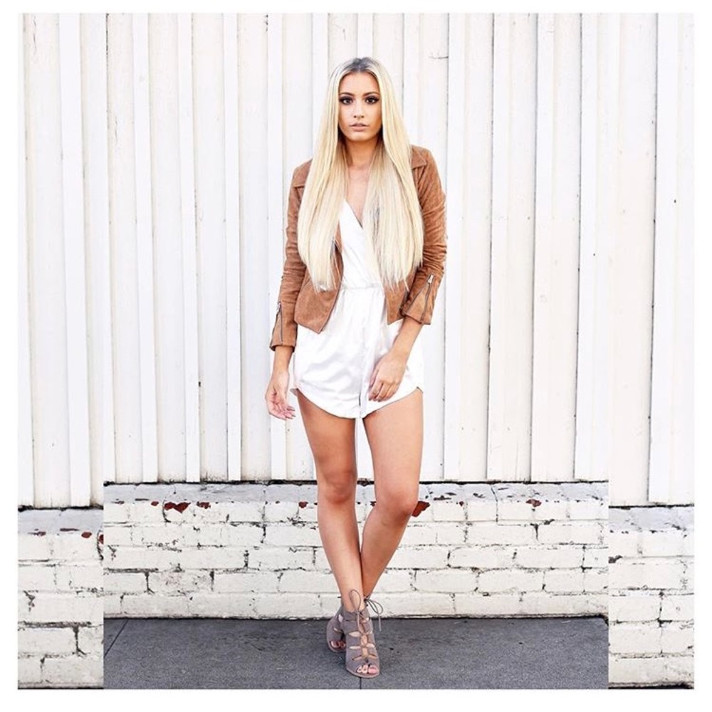 White Silk Romper